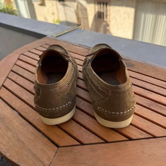 Salvatore Ferragamo MensSuede Moccasin Loafers With Rubber Sole Size 9